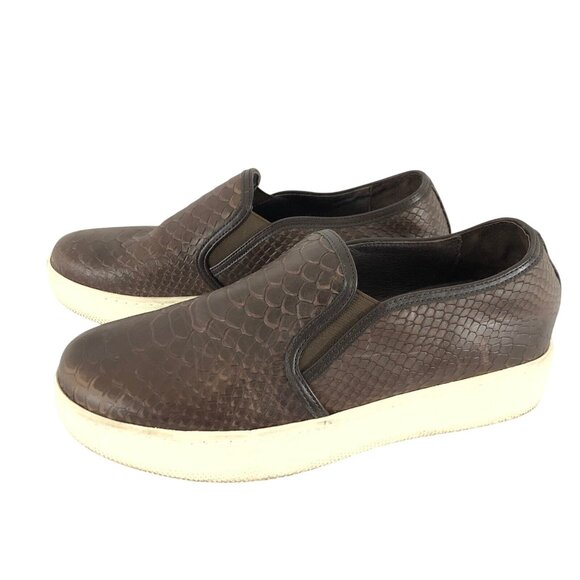 J Slides Womens Shoes Sneakers Faux Snakeskin Slip On Brown Size 10 - Picture 6 of 8